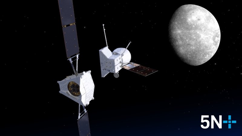 Les cellules solaires de 5N+ alimentent le périple de BepiColombo jusqu’à Mercure